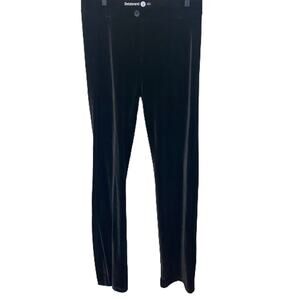 Betabrand Velvet Yoga Dress Pants Straight Leg Black Pull On Pant Sz L